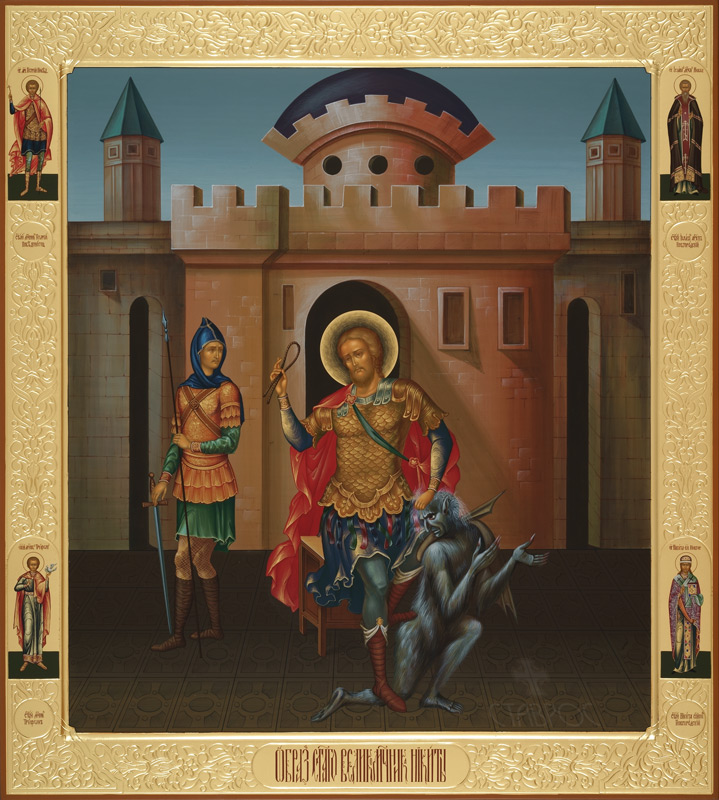 Рукописная икона Святой великомученик Никита