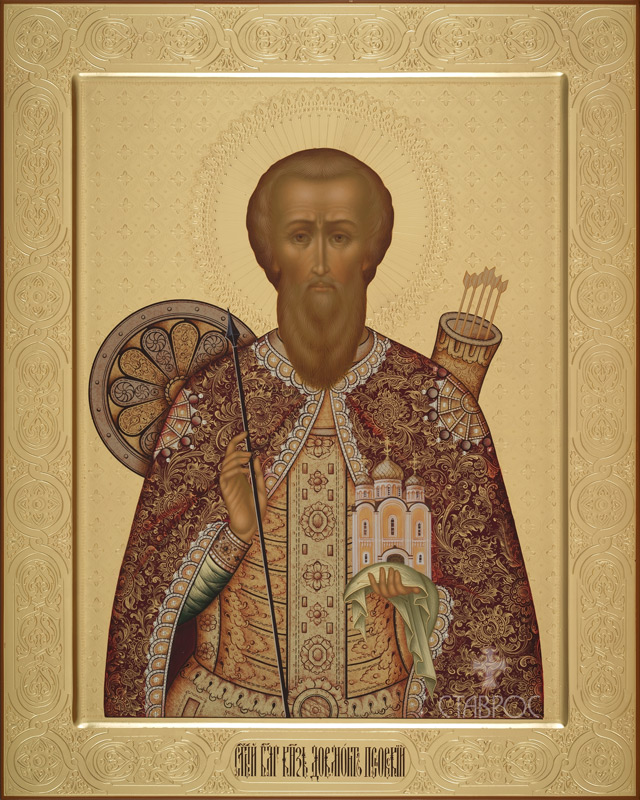 Рукописная икона Святой Довмонт Печерский