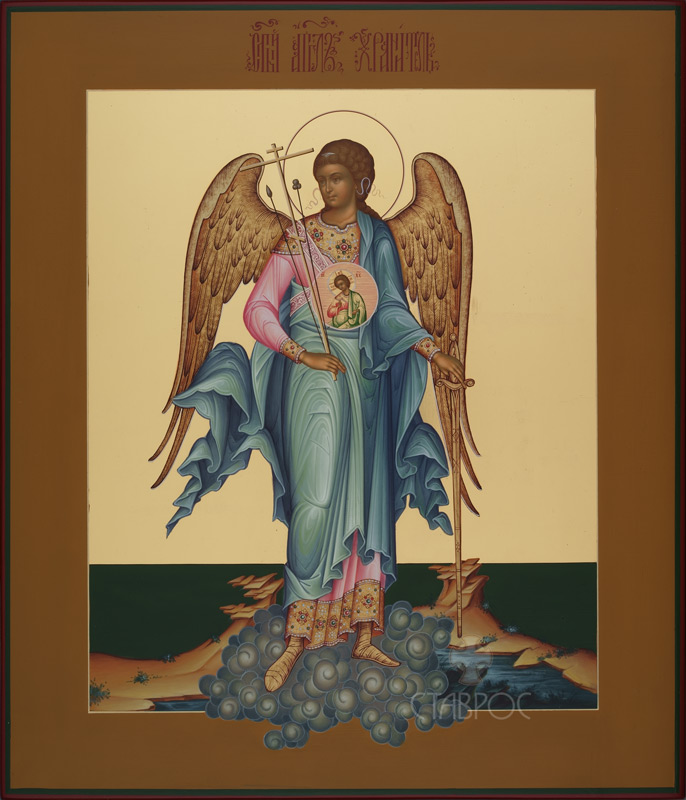 Рукописная икона Ангел Хранитель