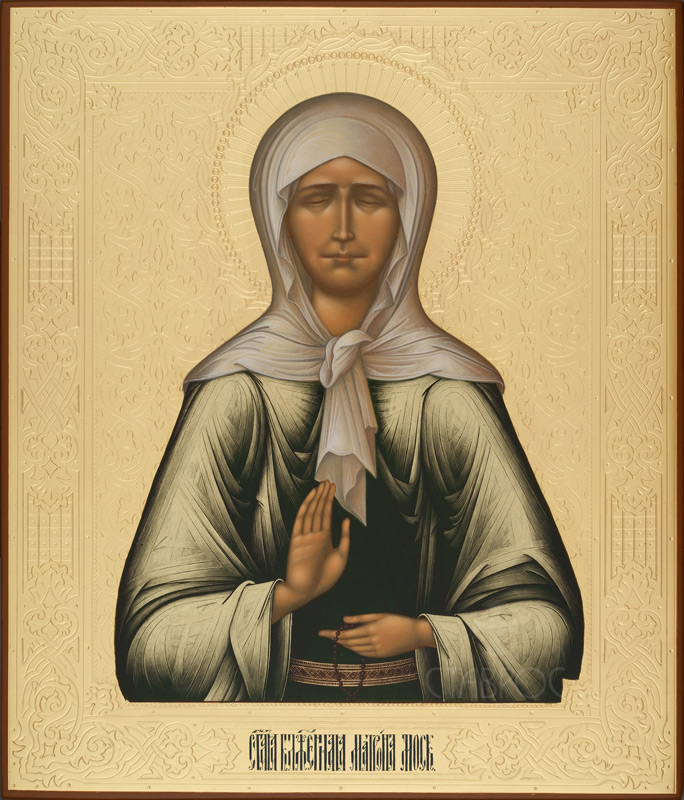 Рукописная икона Святая блаженная Матрона Московская