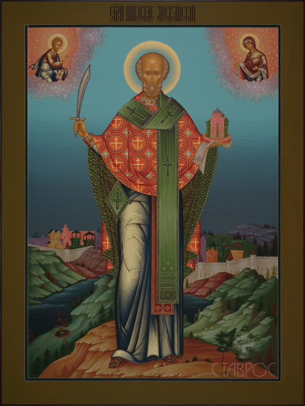 Рукописная икона Святой Николай Мирликийский