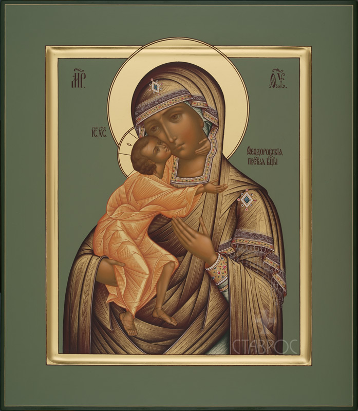 Рукописная икона Божией Матери Феодоровская