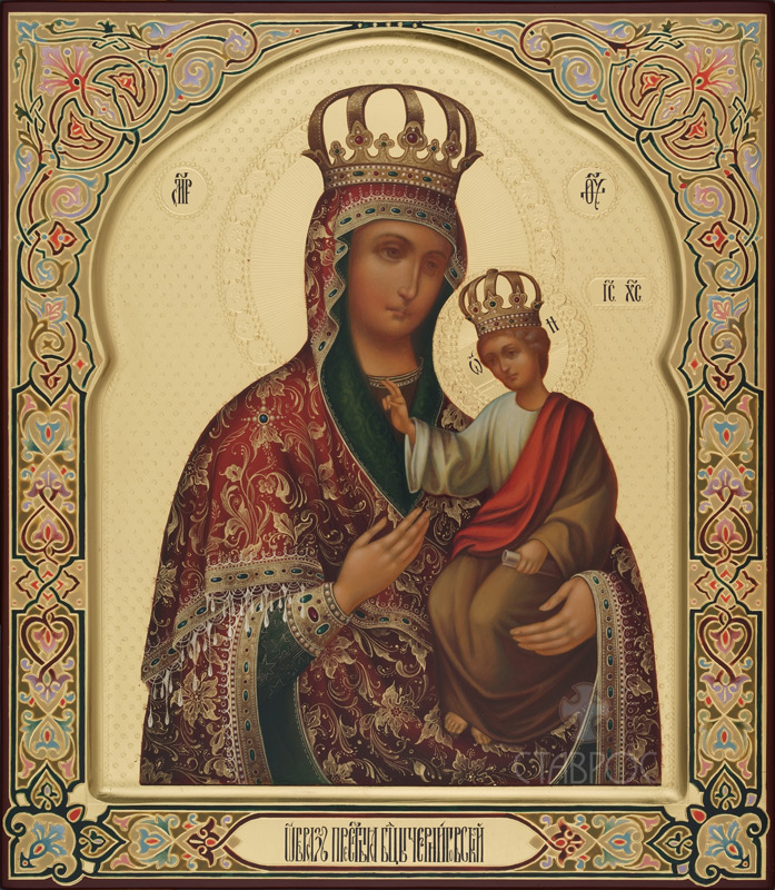 Рукописная икона Божией Матери Черниговская